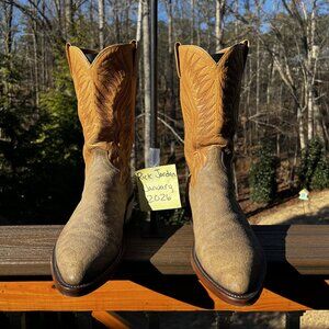 [SOLD] Dan Post Light Tan Elephant Print Cowboy Boots in Size 11D